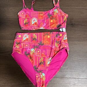 Old Navy Pink and Orange  Bikini Set